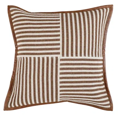Tov Furniture Kora Brown Cotton Jute Throw Pillow