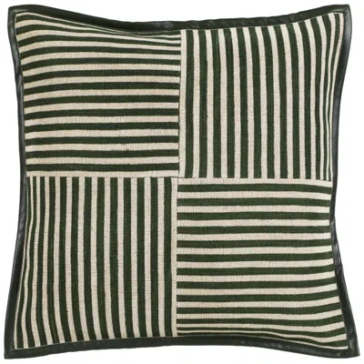 Tov Furniture Kora Green Cotton Jute Designer Throw Pillow