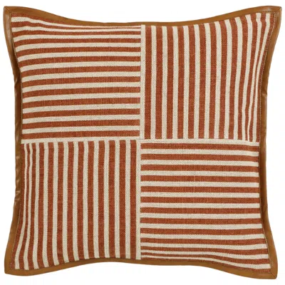 Tov Furniture Kora Terracotta Cotton Jute Designer Throw Pillow