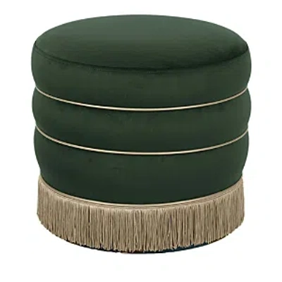 Tov Furniture Lakka Velvet Ottoman In Green