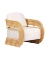 Tov Furniture Lauretta Rattan Accent Chair In White