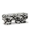 Tov Furniture Lena Jacquard Bench In Black