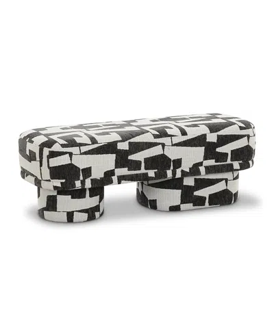 Tov Furniture Lena Jacquard Bench In Black