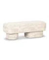 Tov Furniture Lena Jacquard Bench In White