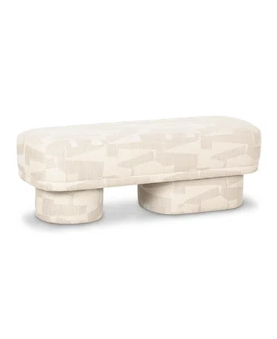 Tov Furniture Lena Jacquard Bench In White