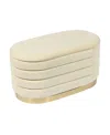 Tov Furniture Lillian Velvet Storage Bench In White