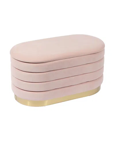 Tov Furniture Lillian Velvet Storage Bench In Pink