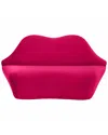 Tov Lips Pink Velvet Settee In Pink