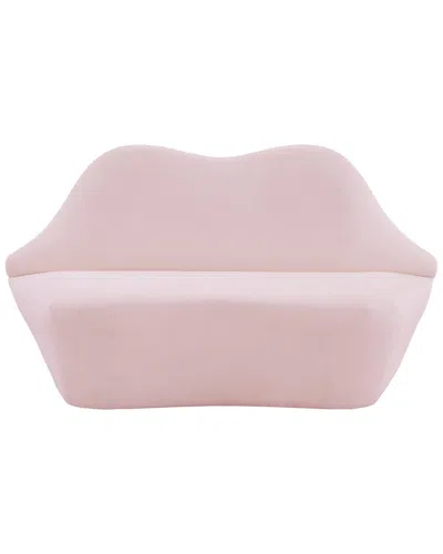 Tov Furniture Lips Velvet Settee In Pink