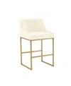 Tov Furniture Lisa Pleated Velvet Counter Stool In White