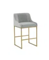 Tov Furniture Lisa Pleated Velvet Counter Stool In Gray