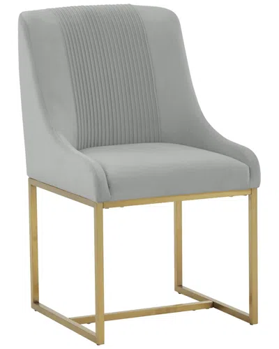 Tov Furniture Lisa Pleated Velvet Dining Chair In Gray