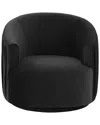 Tov Furniture London Black Pleated Swivel Chair In Black