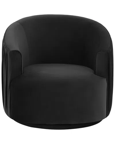 Tov Furniture London Black Pleated Swivel Chair