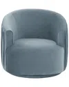 Tov Furniture London Blue Pleated Swivel Chair In Blue