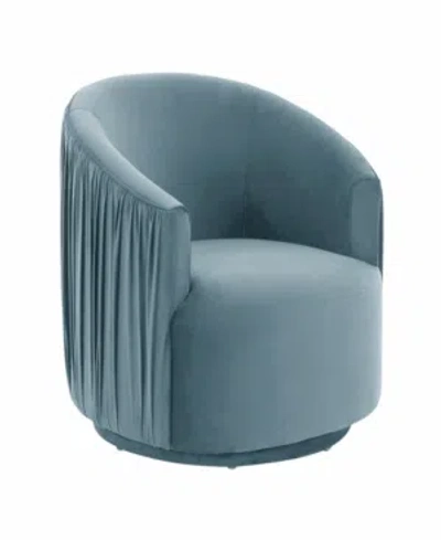 Tov Furniture London Pleated Swivel Chair In Blue