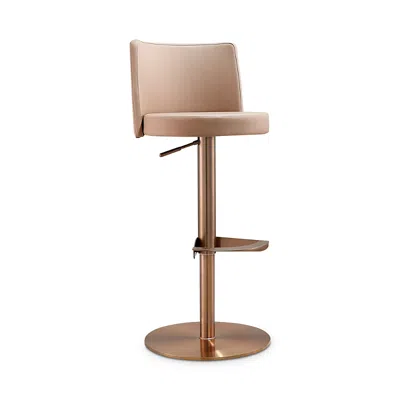 Tov Furniture Loosha Cafe Au Lait Performance Faux Leather Adjustable Stool In Brown
