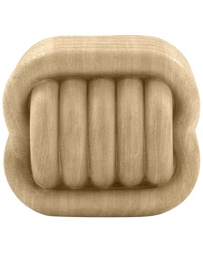 Tov Furniture 1 Piece Concrete Indoor And Outdoor Stool In Travertine