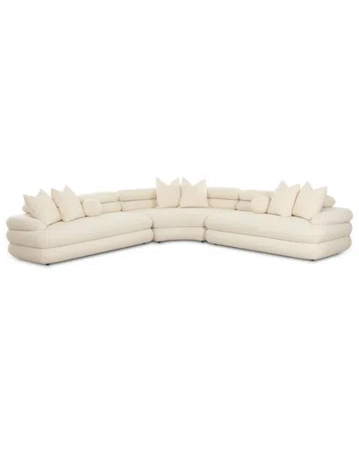Tov Furniture Lulu Cream Boucle Modular Curved Sectional