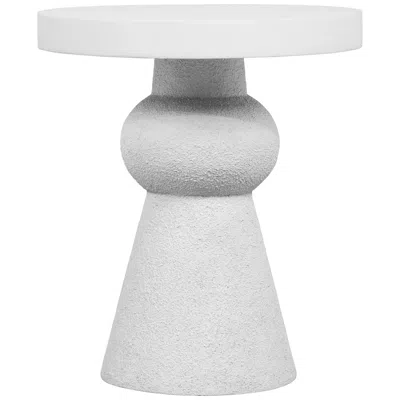 Tov Furniture Lupita 17" Wide White Round Side Table
