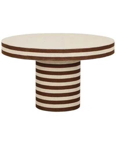 Tov Furniture Lyra Striped Jute Contract-grade Coffee Table In Brown