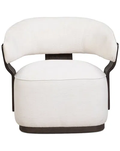 Tov Furniture Madison Chalk Performance Linen Chenille Swivel Accent Chair In Brown