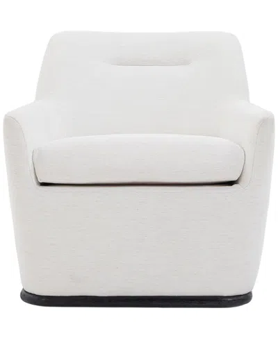 Tov Furniture Mado Chalk Performance Linen Chenille Swivel Accent Chair In White