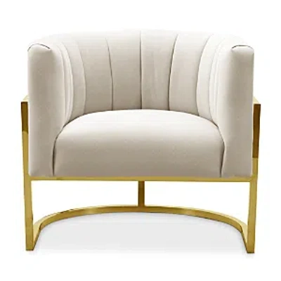 Tov Furniture Magnolia Velvet Chair In Cream