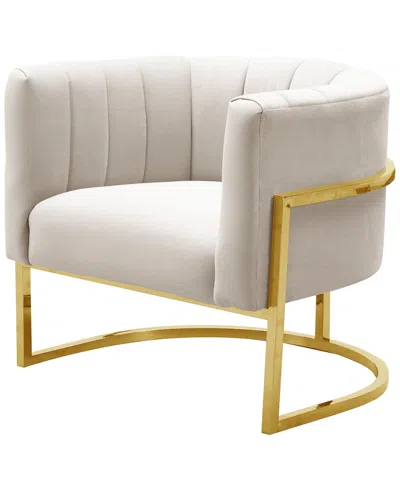 Tov Magnolia Spotted Cream Chair With Gold Base