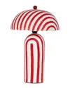 Tov Furniture Maiori Red Striped Papier Mache Table Lamp In Red