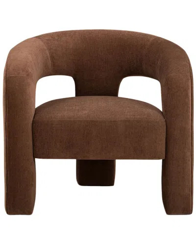 Tov Furniture Malone Rust Performance Chenille Accent Chair In Brown