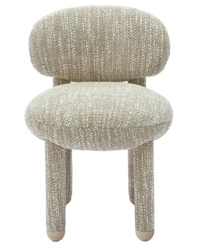 Tov Furniture Manu Beige Knubby Performance Fabric Vanity Side C In Pattern