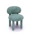 Tov Furniture Manu Knubby Performance Fabric Vanity Side Chair In Blue