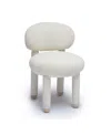Tov Furniture Manu Performance Boucle Vanity Side Chair In White