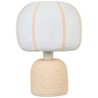 Tov Furniture Margate Pink Peach Cotton Mache Table Lamp In Neutral