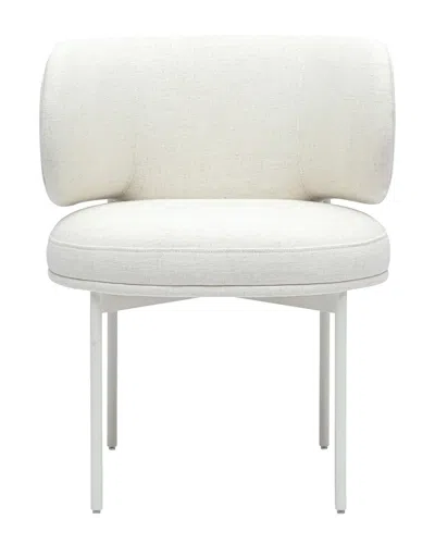 Tov Furniture Maureen Performance Upcycled Linen Dining Chair In White
