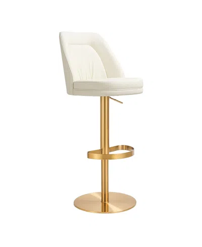 Tov Furniture Maven Performance Faux Leather And Gold Adjustable Swivel Stool
