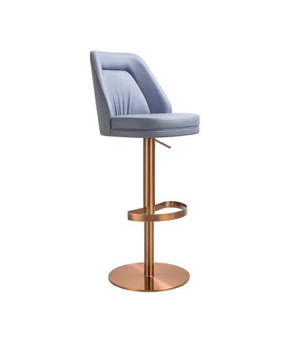 Tov Furniture Maven Performance Faux Leather And Rose Gold Adjustable Swivel Stool