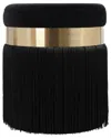 Tov Furniture Melody Tasseled Ottoman In Black