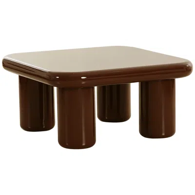 Tov Furniture Memphis 33 1/2"w Gloss Chocolate Brown Square Coffee Table