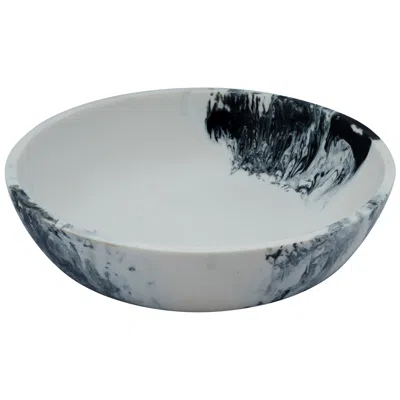 Tov Furniture Mera Black & White Resin Serving Bowl In Blue