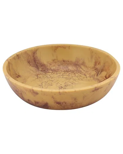 Tov Furniture Mera Mustard Yellow Resin Serving Bowl In Brown