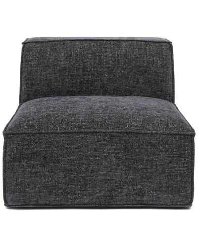 Tov Furniture Mindy Chenille Basketweave Armless Chair In Black