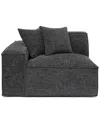 Tov Furniture Mindy Chenille Basketweave Laf Corner Chair In Black