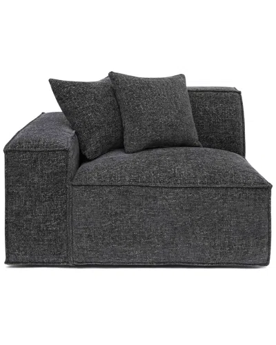 Tov Furniture Mindy Chenille Basketweave Laf Corner Chair In Black