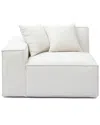 Tov Furniture Mindy Chenille Basketweave Laf Corner Chair In White