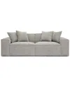 Tov Furniture Mindy Chenille Basketweave Modular Loveseat In Gray