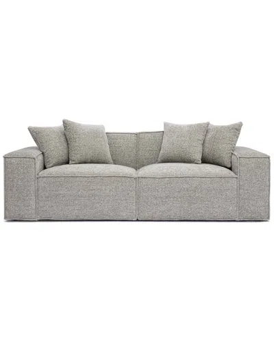 Tov Furniture Mindy Chenille Basketweave Modular Loveseat In Gray