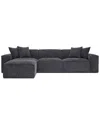 Tov Furniture Mindy Chenille Basketweave Modular Sectional In Black