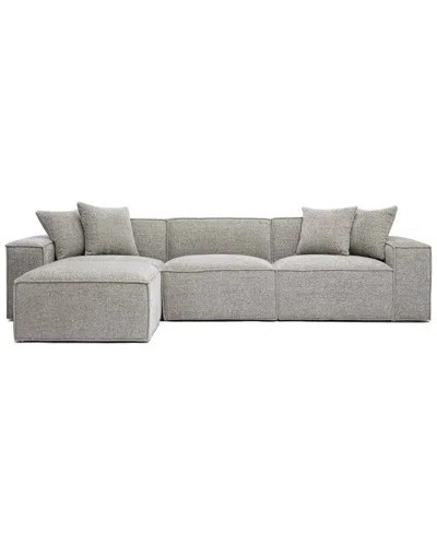 TOV FURNITURE TOV FURNITURE MINDY CHENILLE BASKETWEAVE MODULAR SECTIONAL